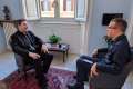 Cardinal-elect Francis Leo, the Archbishop of Toronto, sits down with Register reporter Quinton Amundson, December 6, 2024, for an interview at the Canadian Pontifical College in Rome the day before the Papal Consistory ceremony that welcomes him and 20 other Catholic leaders to the College of Cardinals.