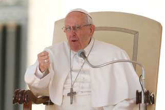 Pope Francis gestures as he leads his general audience in St. Peter&#039;s Square at the Vatican March 29.