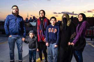 Toronto-born Sumaiya Desai, second from the right, is hoping people can get past the niqab she wears and realize that Muslims are not bad. From left to right: Yunis, Mohammed, Habeebah, Bilal, Sumaiya and Faizah.