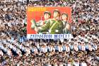  A view shows a Pyongyang city mass rally Aug. 2017 in North Korea&#039;s Kim Il Sung Square. 