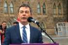 MP David Anderson speaks at the May 9 March for Life in Ottawa. 