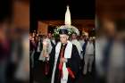 Lebanese Cardinal Bechara Rai, patriarch of the Maronite Catholic Church, walks near a statue of Our Lady of Fatima June 25. He led a pilgrimage to consecrate Lebanon and all the Middle East to Mary.