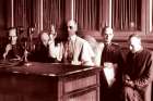 Pope Pius XII, head of the Church from 1939-58, gives a blessing at the end of a radio message Sept. 1, 1943.