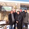 Woodslee community association members Jennifer Levack and Paul Mullins stand with local chair of the Catholic School Council Melissa Tavolieri, Fr. Dave Boutette and principal of St. John the Evangelist Catholic School Pam Prsa (left to right) outside of the school they seek to save.