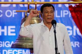 Filipino President Rodrigo Duterte is seen Dec. 15, 2018, in Balangiga, Philippines. In a New Year message, Archbishop Socrates Villegas of Lingayen-Dagupan, Philippines called on people to ignore Duterte&#039;s repeated rants against the Catholic Church.