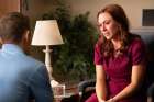 Ashley Bratcher, who plays Abby Johnson, is pictured in a scene from the movie &quot;Unplanned,&quot; the story of Abby Johnson, a former Planned Parenthood clinic director, and her decision to join the pro-life movement.