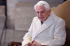 Retired Pope Benedict XVI attends the opening of the Holy Door of St. Peter&#039;s Basilica at the Vatican in this Dec. 8, 2015, file photo.