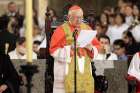 Cardinal Ricardo Ezzati of Santiago, Chile, speaks during an interfaith gathering in 2015 at the cathedral in Santiago. 