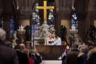 Paris Archbishop Laurent Ulrich presides over the inaugural Mass, at Notre Dame Cathedral, five-and-a-half years after a fire ravaged the Gothic masterpiece, in Paris, Dec. 8, 2024.