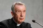 Archbishop Luis Ladaria, prefect of the Congregation for the Doctrine of the Faith, speaks at a May 17 Vatican news conference. 