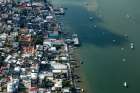 An aerial view of Lamu, Kenya, is seen in this 2014 file photo. Suspected al-Shabab militants have increased attacks in the area, forcing locals to flee into churches.