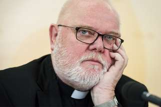 German Cardinal Reinhard Marx of Munich listens during a news conference at the bishops&#039; spring meeting in Lingen March 11, 2019. The sexual abuse scandal and demands for reform have changed the German church, the cardinal said March 14. 