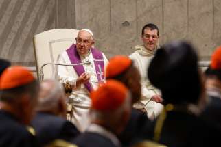 Pope Francis gives his homily during a penitential liturgy Oct. 1, 2024, in St. Peter&#039;s Basilica at the Vatican on the eve of the opening of the second session of the Synod of Bishops on synodality.