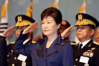 outh Korean President Park Geun-Hye salutes during Armed Forces Day in 2015 in Gyeryong. A South Korean court removed the president March 10, a first in the nation&#039;s history, rattling the delicate balance of relationships across Asia at a particularly tense time.