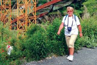 Angela Kirby on her walk in Vermont to raise funds to fight MS.