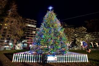 The Christmas tree in Boston Common is an annual gift from the people of Nova Scotia to recognize Boston’s aid after the 1917 Halifax Explosion.