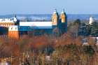 The Antigonish skyline has long featured the towers of St. Ninian’s Cathedral, left, and St. Francis Xavier University. The Nova Scotia diocese is marking its 175th anniversary.