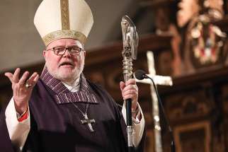 Cardinal Reinhard Marx of Munich and Freising speaks during the opening service of the plenary meeting of the German bishops&#039; conference in Ingolstadt, Germany, Feb. 19. The conference issued a statement saying that, at the plenary meeting in September, the bishops would continue to examine the issue of communion for Protestant spouses of Catholics. 