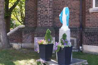 A statue of Mary was vandalized outside of Our Lady of Lebanon Church in the Parkdale area in the early hours of Aug. 30.