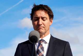 Canadian Prime Minister Justin Trudeau pauses while speaking in Ottawa Sept. 5, 2022.