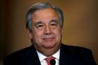 Former Portuguese prime minister Antonio Guterres speaks during an Oct. 6 news conference at Necessidades Palace in Lisbon after being nominated as United Nations secretary-general. The Portuguese Bishops Conference praised Guterres for his &quot;deep sense of humanity and faith&quot; after his nomination.