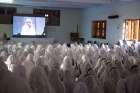 Missionaries of Charity nuns in Kolkata, India, watch St. Teresa&#039;s canonization broadcast live from Rome Sept. 4.