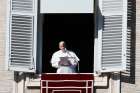 Pope Francis leads the Angelus on the feast of the Epiphany from the window of his apartment overlooking St. Peter&#039;s Square at the Vatican Jan. 6, 2020.