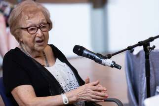 Muguette Myers, a child survivor of the Holocaust, was the guest speaker at the annual Shoah commemoration event held in Montreal, April 28, 2024.