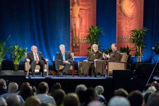 A panel discussion in front of an audience at 2017&#039;s EWTN Family Celebration in Ottawa, Ont.