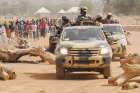 Nigerian soldiers on patrol in Chibok, Nigeria, March 8.