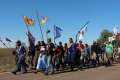 Several hundred people took part in a prayer walk on Sept. 14, 2016, from the Oceti Sakowin camp near Standing Rock Reservation in North Dakota to the site up the road where Dakota Access began digging over Labor Day weekend for construction on a nearly 1,200-mile pipeline project. Construction temporarily has been halted.