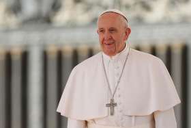 Pope Francis arrives to lead his general audience in St. Peter&#039;s Square at the Vatican March 1.