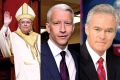 Philadelphia Archbishop Charles Chaput, left, and TV journalists Anderson Cooper, centre, and Scott Pelley are among those commenting on Pope Francis in Salt + Light’s The Francis Effect.