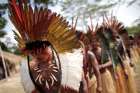 Shanenawa people dance Sept. 1, 2019, during a festival to celebrate nature and ask for an end to the burning of the Amazon, in the indigenous village of Morada Nova near Feijo, Brazil. The Brazilian Catholic bishops are pressuring the government to guarantee the safety of several Amazonian indigenous peoples.