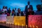 Pakistani Christian minority and civil society activists light candles at a 2014 protest in Karachi, Pakistan, against the killing of a Christian couple accused of blasphemy. Supporters of Pakistan’s blasphemy law were stopped Jan. 4 from holding a rally.