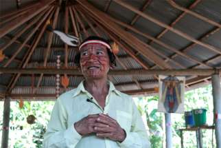 Deacon Shainkiam Yampik Wananch prays in a chapel in Wijint, a village in the Peruvian Amazon, Aug. 20, 2019. In Pope Francis&#039; postsynodal apostolic exhortation, &quot;Querida Amazonia,&quot; released Feb. 12, 2020, the pontiff acknowledged the serious shortage of priests in remote areas of the Amazon, but he insisted not all avenues have been exhausted to address the issue.