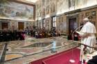 Pope Francis meets with participants attending the International Youth Forum during an audience at the Vatican June 22, 2019. 