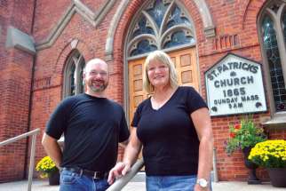 Trevor Carter and Laurie Patchell are members of the 150th anniversary committee at St. Patrick’s parish in Phelpston, Ont., not far from the shores of Georgian Bay.