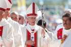 Pope Francis arrives in procession to celebrate Mass in Chile Jan 17. The Pope said it has been a &quot;time of listening and discernment&quot; for the church to get to the root of the sexual abuse crisis in the Chilean church