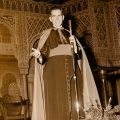 U.S. Archbishop Fulton Sheen is pictured in an undated file photo. Pope Benedict XVI has approved the heroic virtues of Archbishop Sheen, declaring him &quot;venerable&quot; and clearing the way for the advancement of his sainthood cause. The announcement came Jun e 28 from the Vatican. As a priest, he preached on the popular &quot;The Catholic Hour&quot; radio program and went on to become an Emmy-winning televangelist.