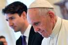  Pope Francis meets Canadian Prime Minister Justin Trudeau during a private audience in 2017 at the Vatican.